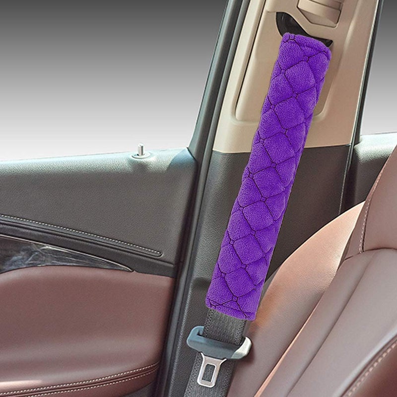 surpassme Car Seat Belt Pads Cover, 2 Pack Seat Belt Shoulder Strap Covers Protector to Release Stress to Your Neck and Shoulder for a Safety Driving (Purple) - Image 2